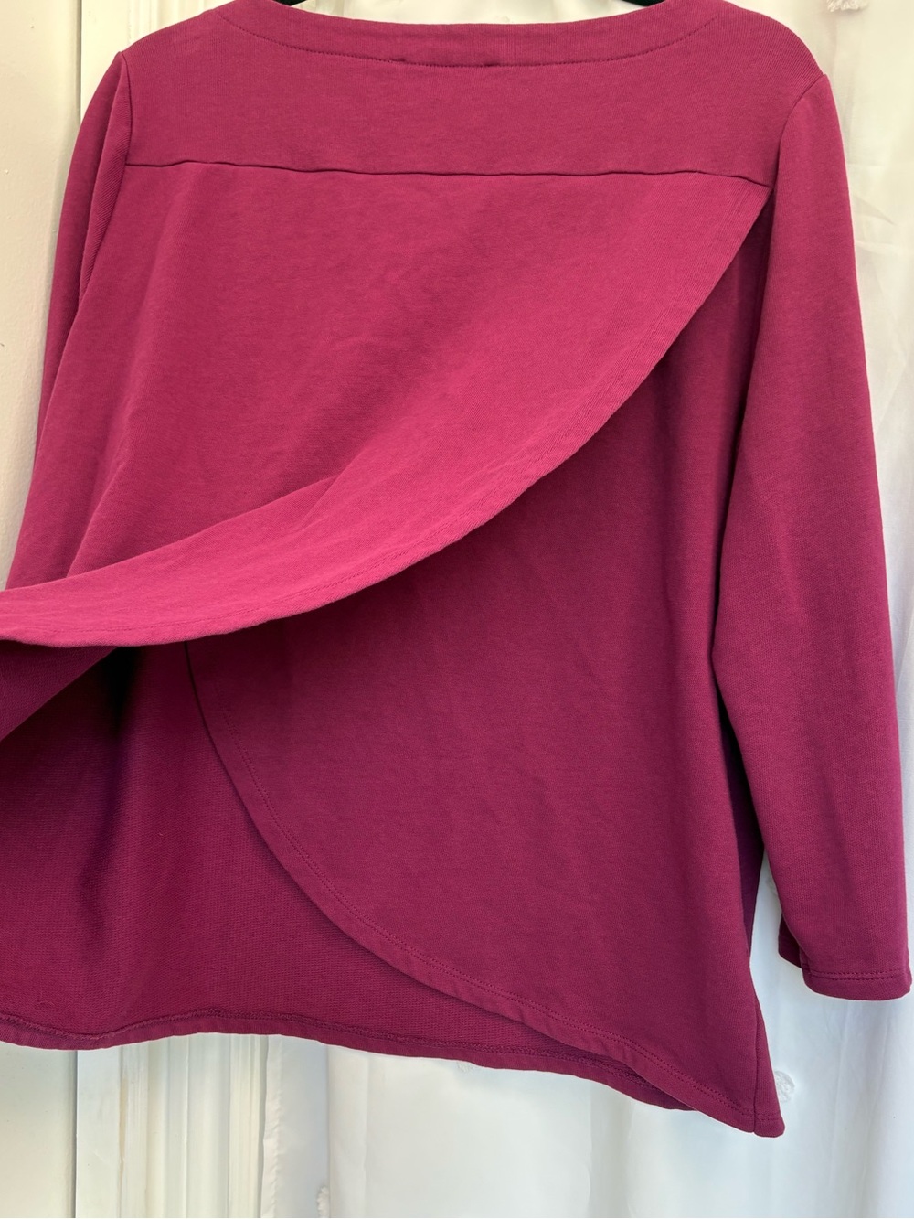 LOFT Tulip Back Raspberry Sweatshirt - Picture 5 of 6